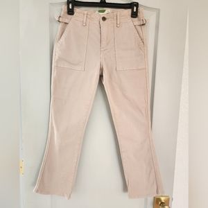 Anthropologie crop flare tan pants, size 26